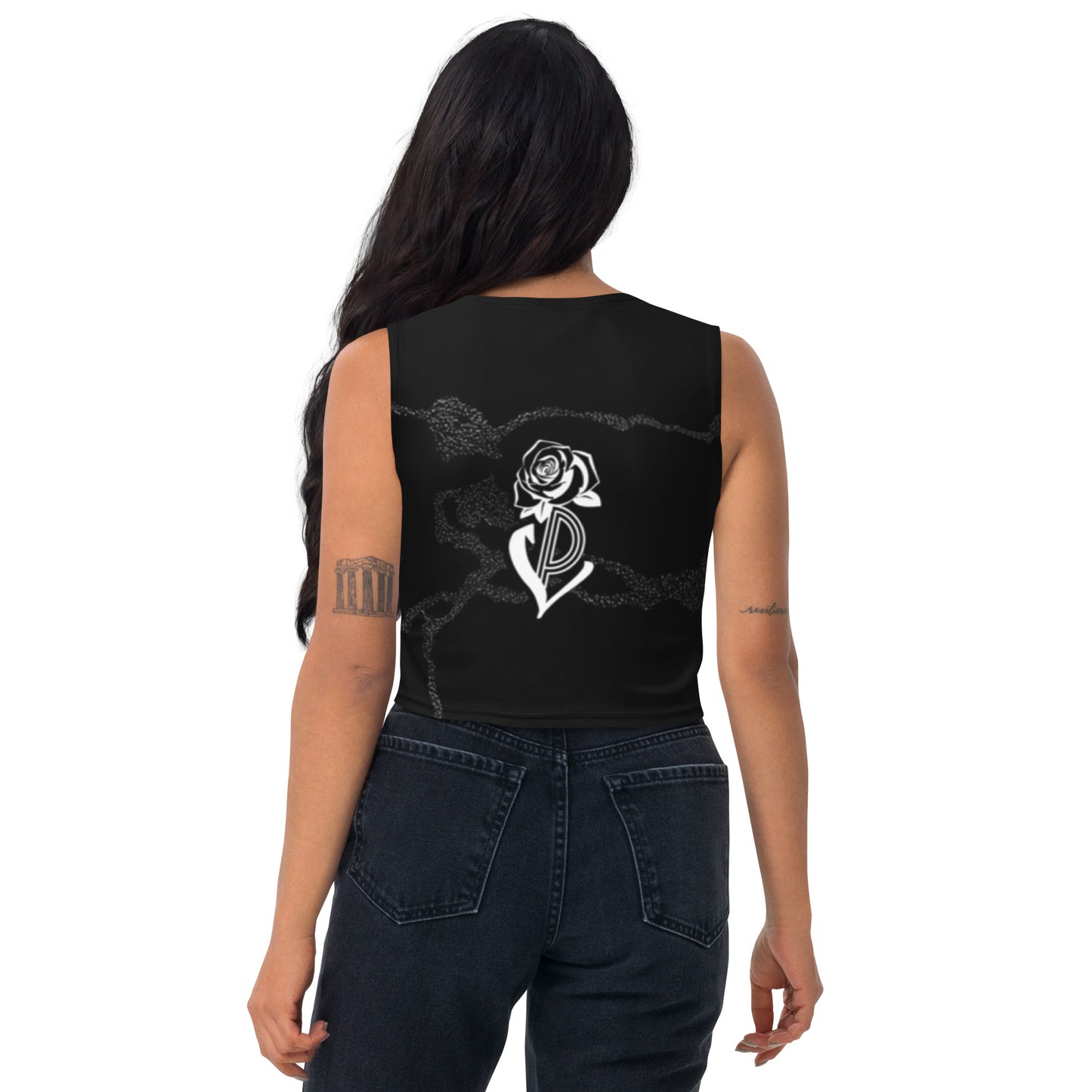 Portland Love Black Marble Crop Top image 1