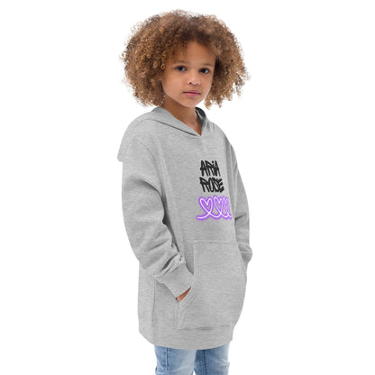 Aria Rose Purple Heart Kids Fleece Hoodie image 5
