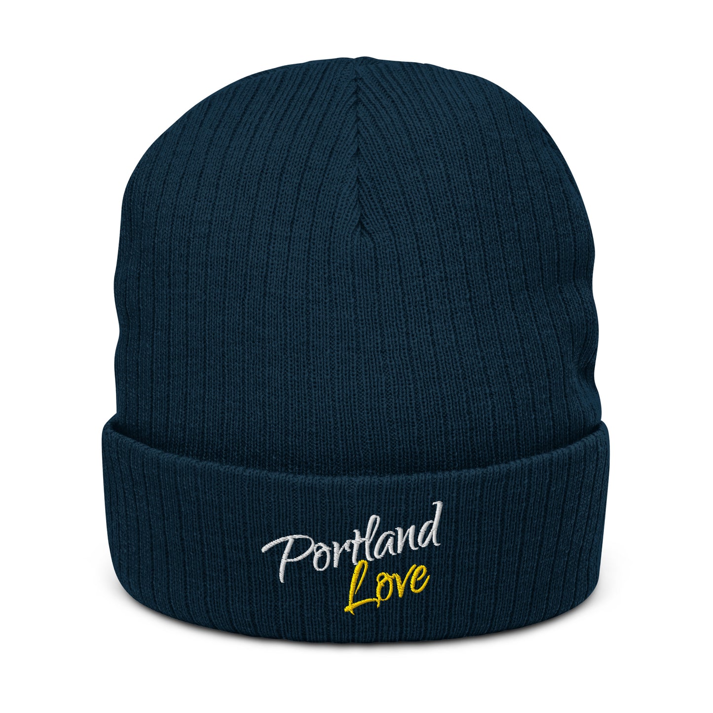Portland Love (Yellow) Ribbed Knit Beanie image 0