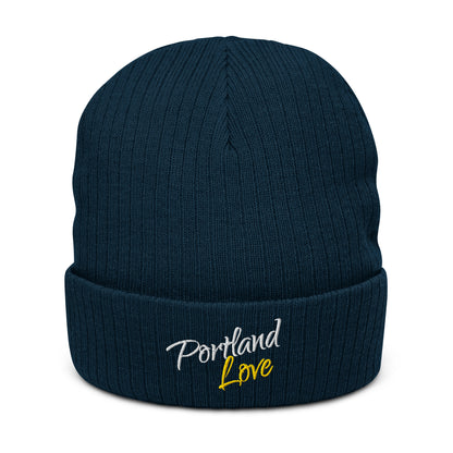 Portland Love (Yellow) Ribbed Knit Beanie image 0