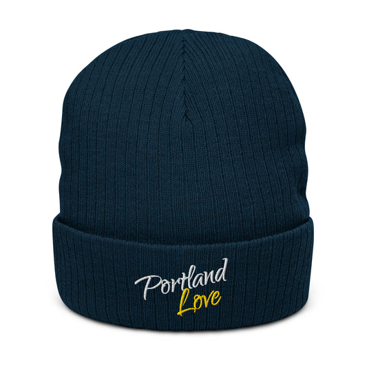 Portland Love (Yellow) Ribbed Knit Beanie image 0