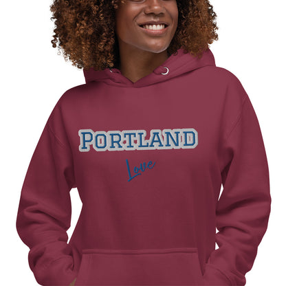 Block Style Royal/White Embroidered Unisex Hoodie image 9