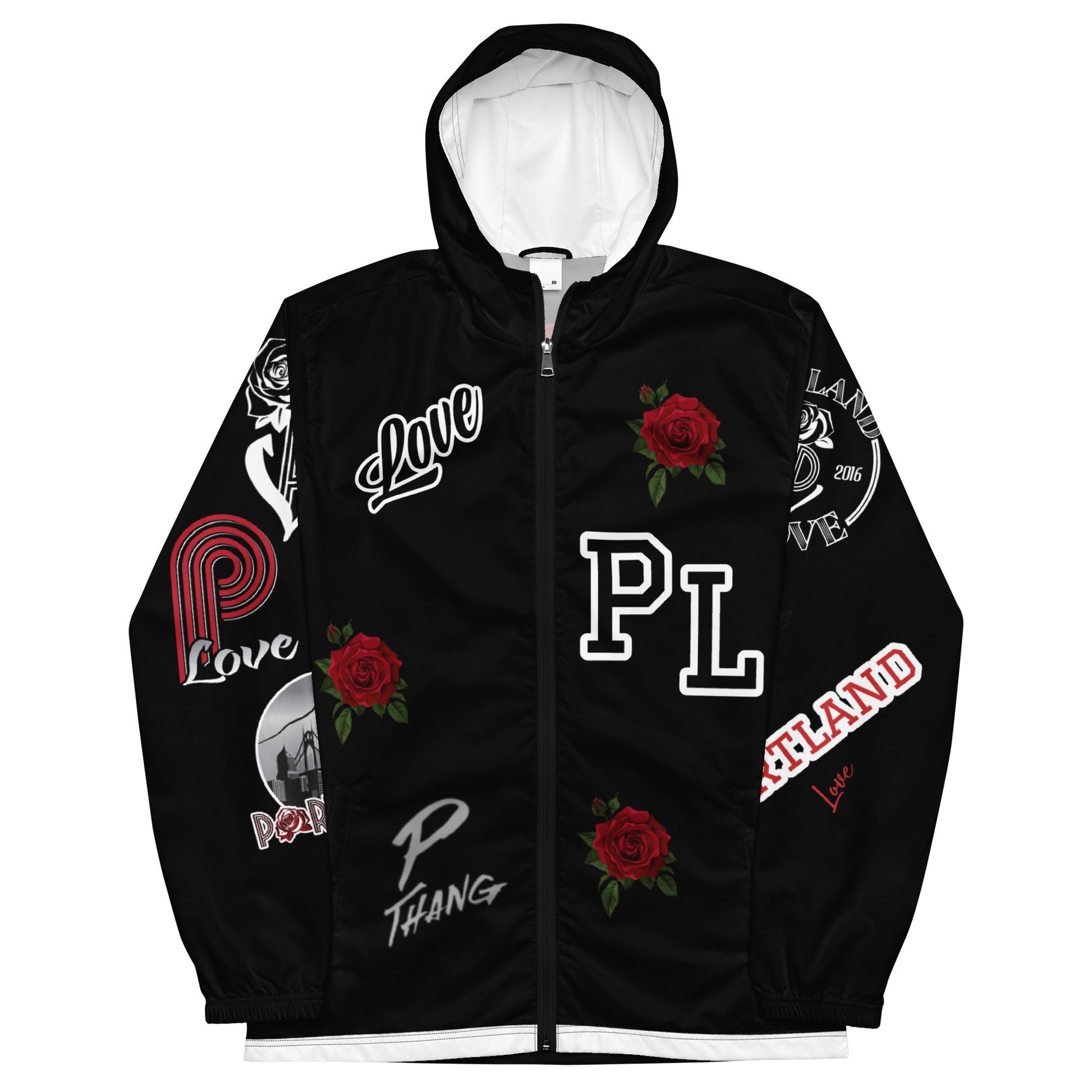 Portland Love Black Logo Men’s Windbreaker  image 7