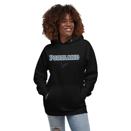 Block Style Royal/White Embroidered Unisex Hoodie image 0