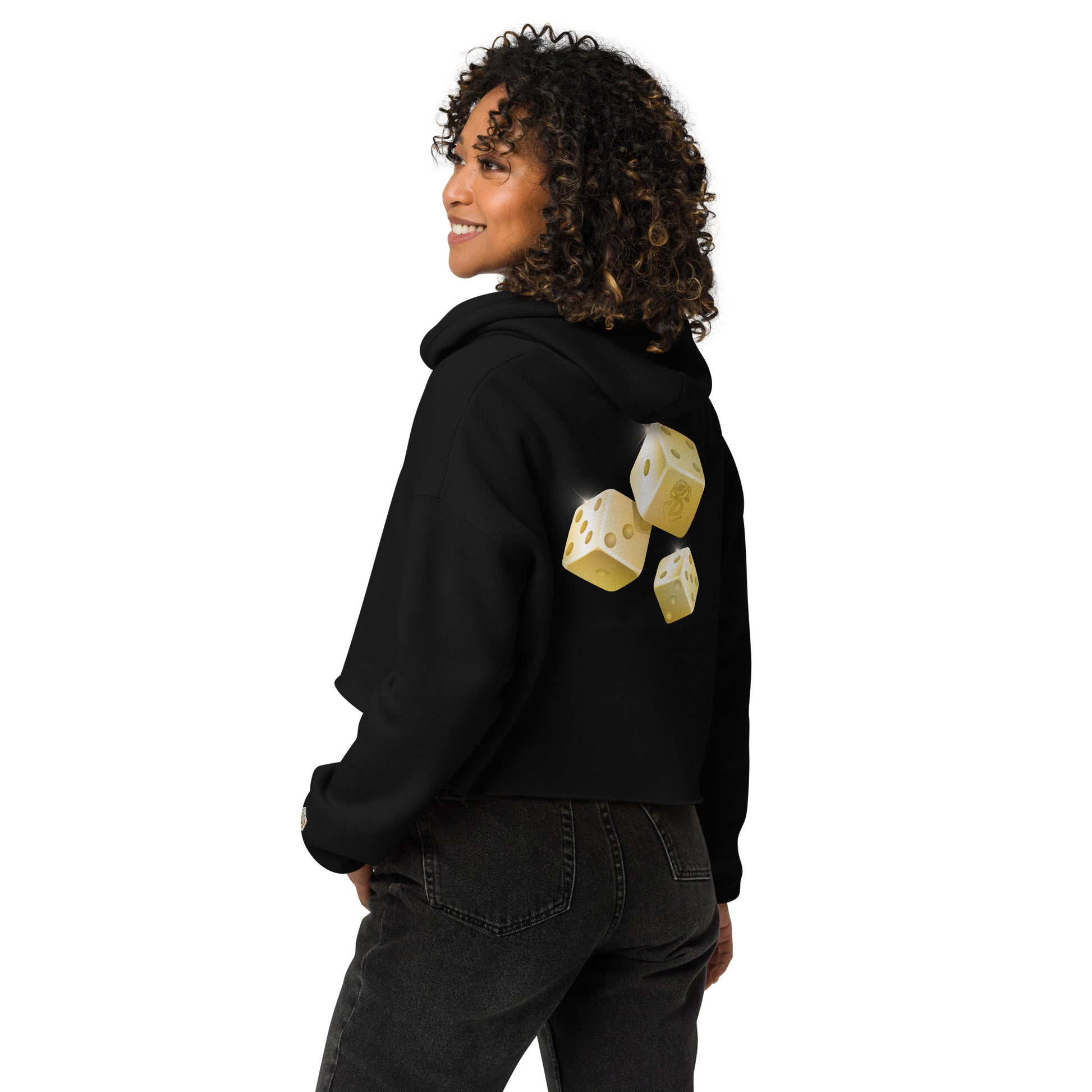 Gold Portland Love w/Dice Crop Hoodie image 5
