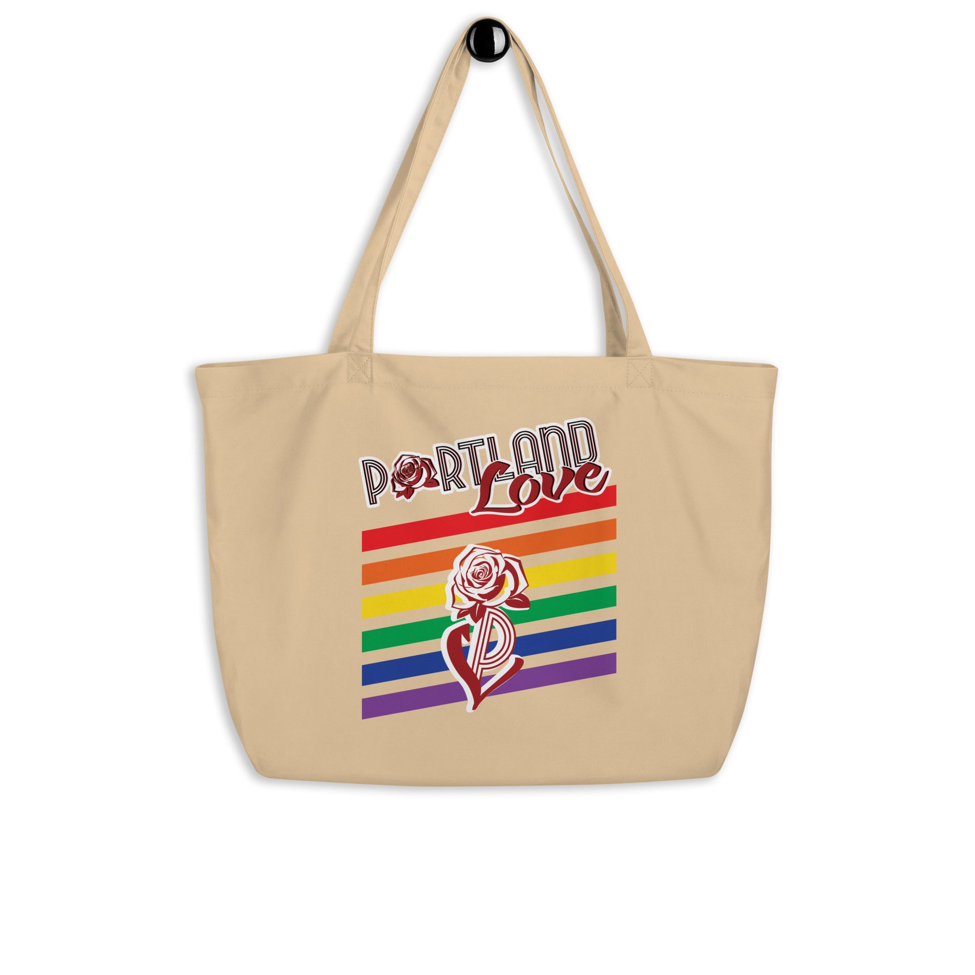 Portland Love Rainbow Large Organic Tote Bag image 2