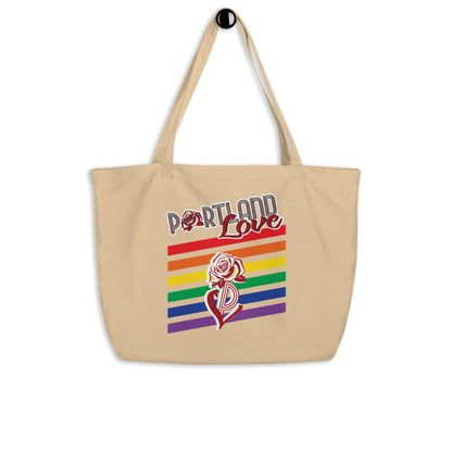 Portland Love Rainbow Large Organic Tote Bag image 2