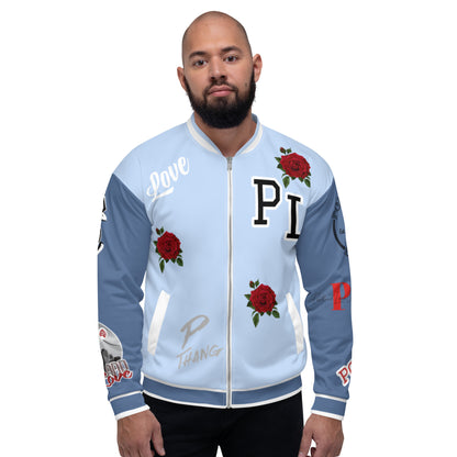 Hawkes Blue Portland Love Logo PL Rose Bomber Jacket image 0
