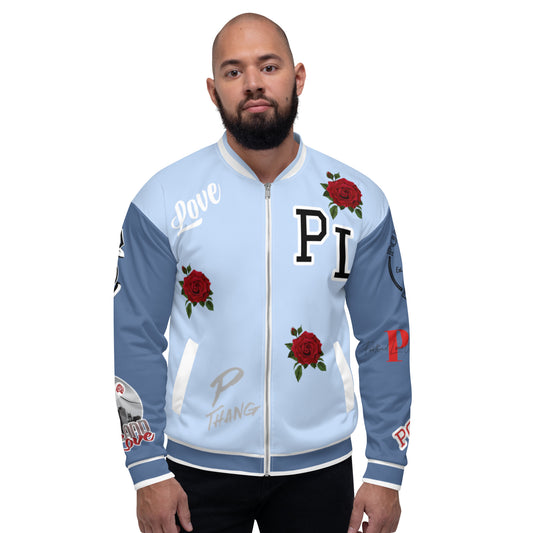 Hawkes Blue Portland Love Logo PL Rose Bomber Jacket image 0