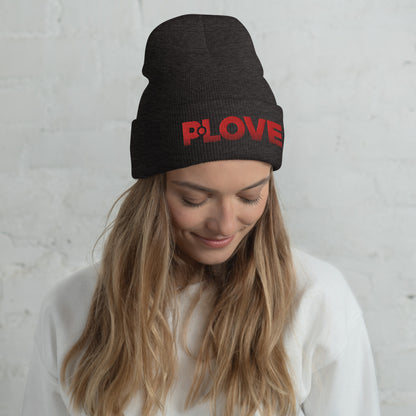 P-Love Rose 3D Puff Embroidered Cuffed Beanie image 3