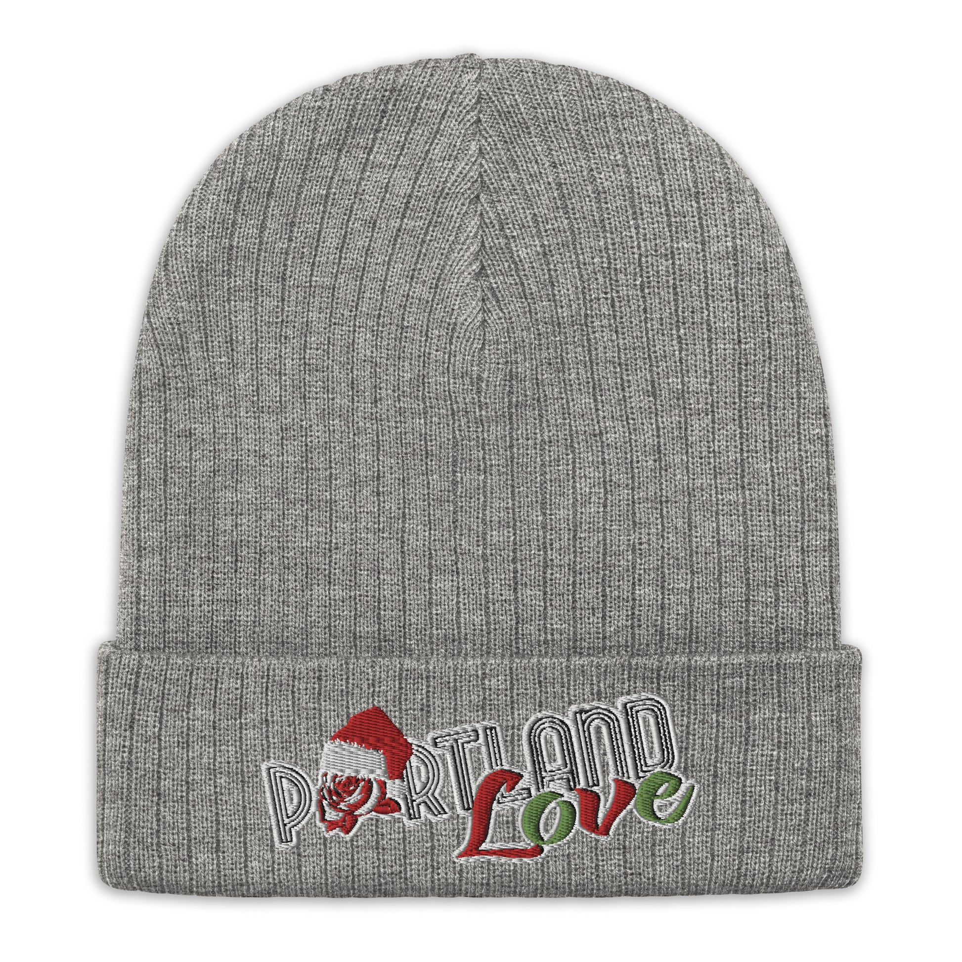 Original Portland Love Christmas Black Ribbed Knit Beanie image 5