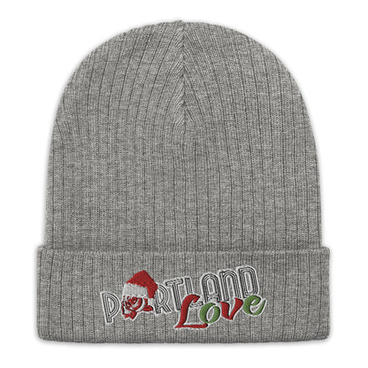 Original Portland Love Christmas Black Ribbed Knit Beanie image 5