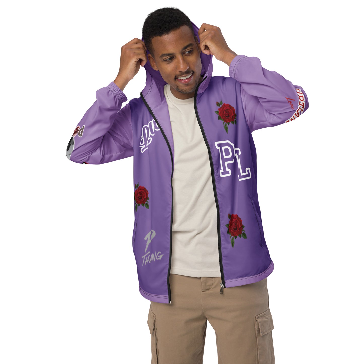 Portland Love Purple Logo Men’s Windbreaker image 0