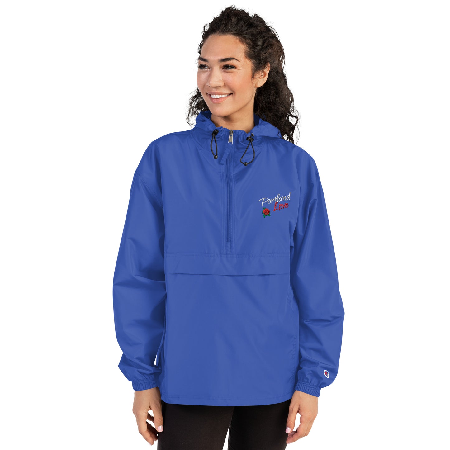 Portland Love Rose Embroidered Champion Packable Jacket image 19