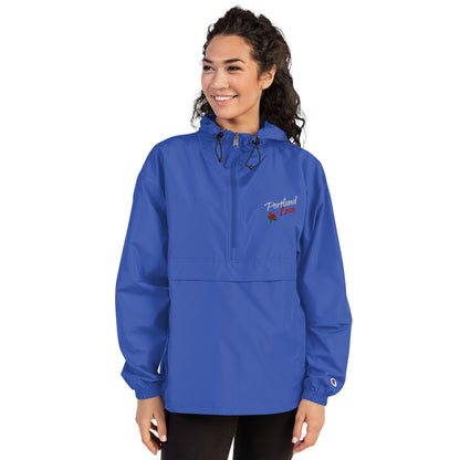 Portland Love Rose Embroidered Champion Packable Jacket image 19
