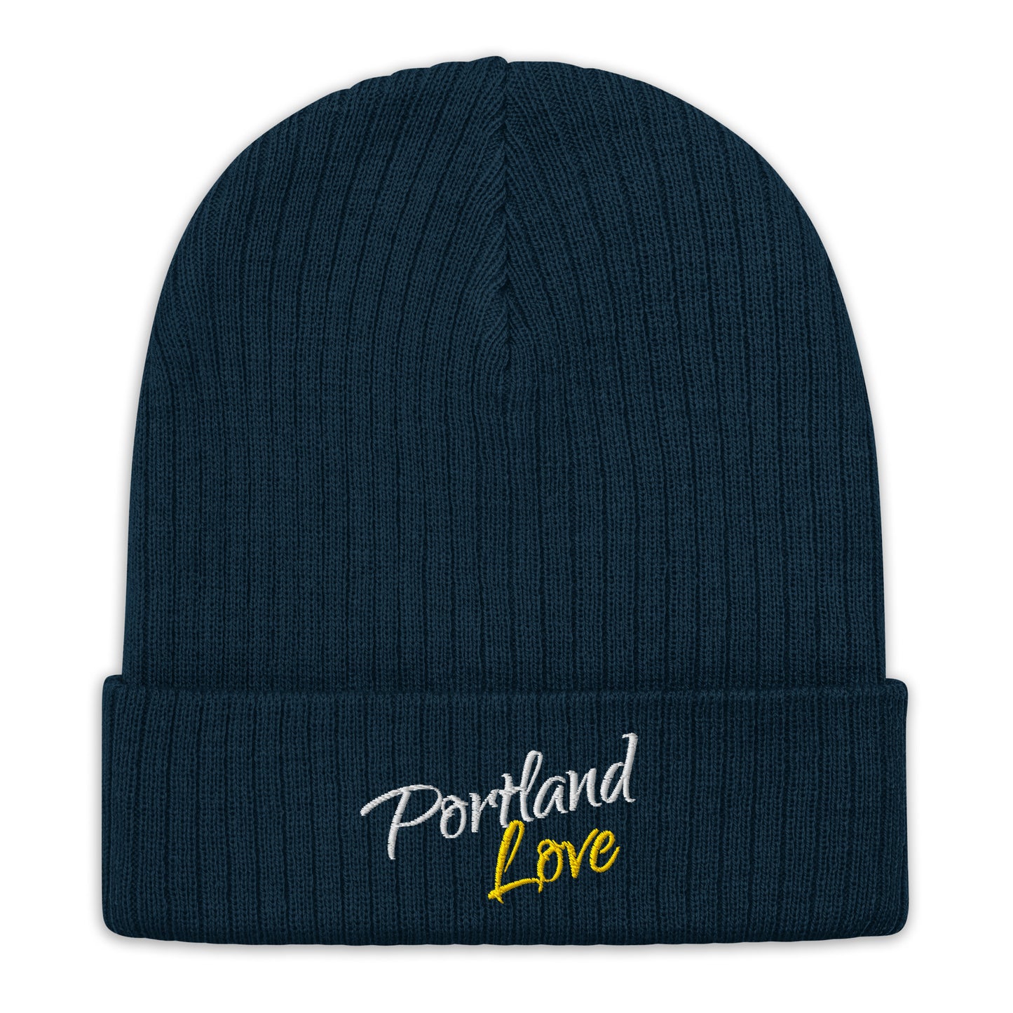 Portland Love (Yellow) Ribbed Knit Beanie image 1