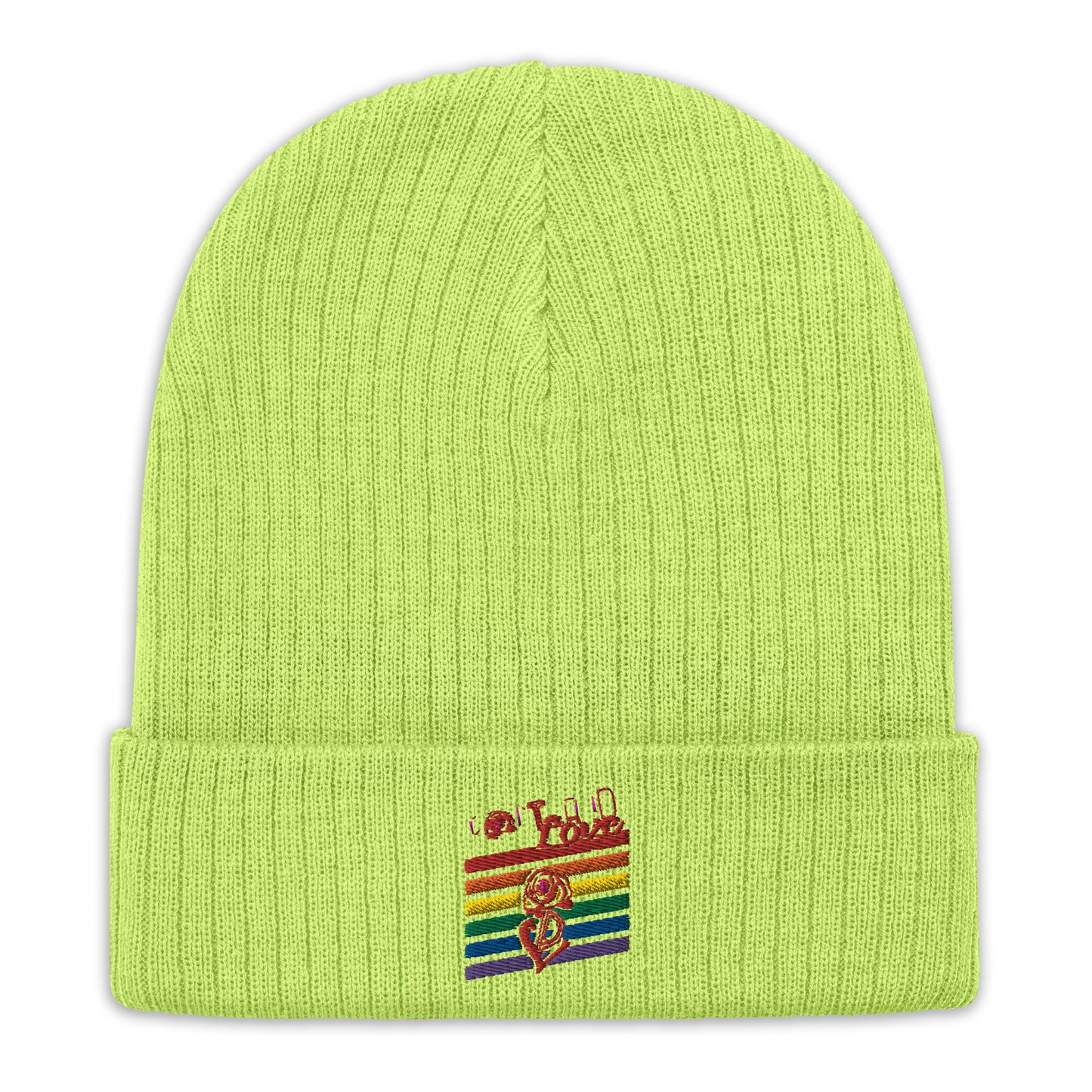 Rainbow Ribbed Knit Beanie image 6