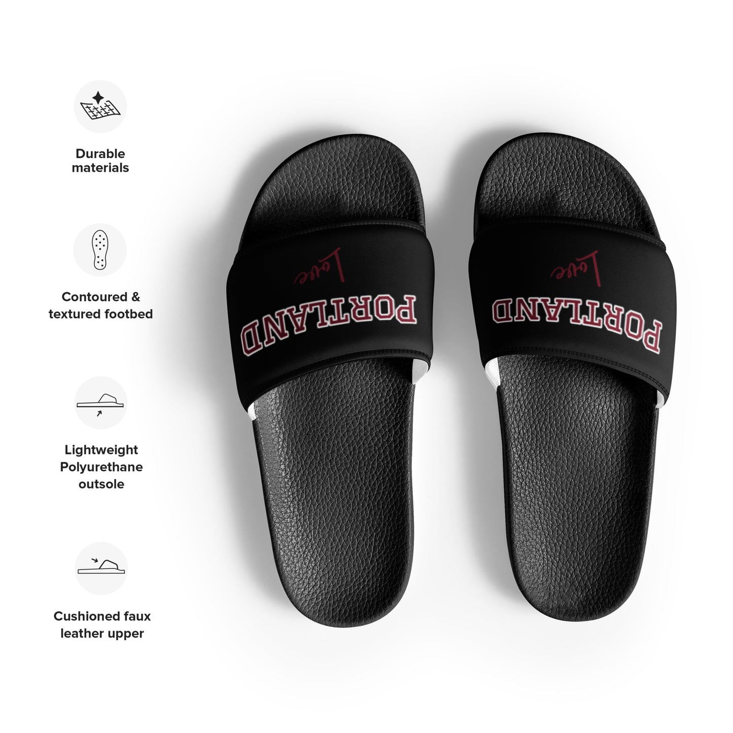 Block Style Burgundy Men’s Slides Inverted image 1