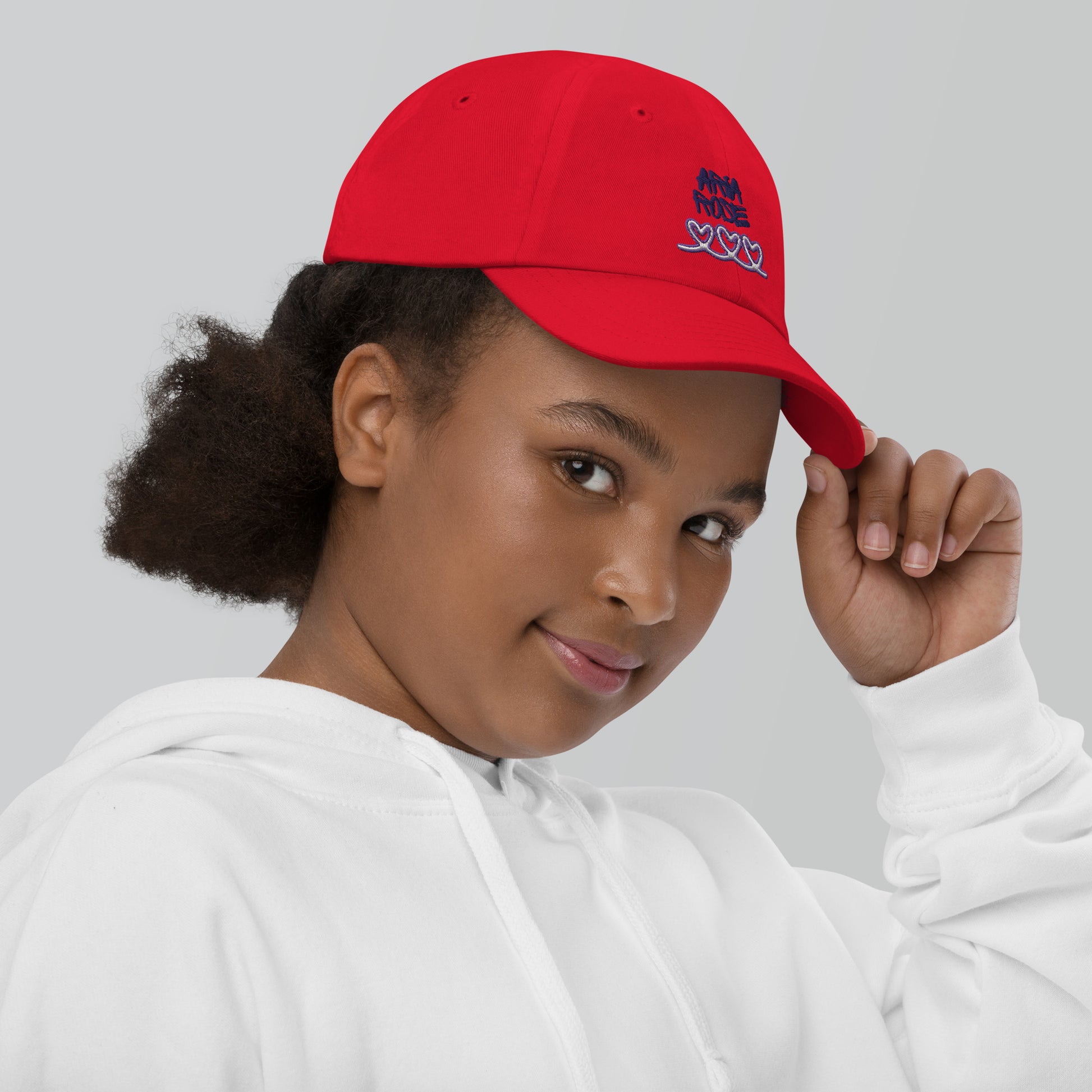 Aria Rose Purple Heart Youth Baseball Cap image 9