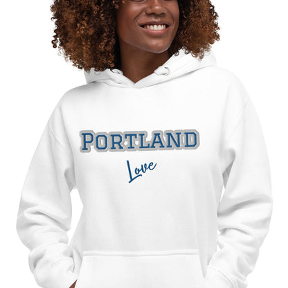 Block Style Royal/White Embroidered Unisex Hoodie image 45