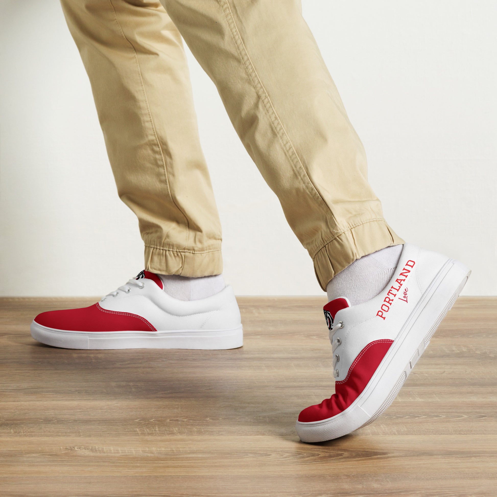 Block Style Men’s Red Lace-up Canvas Shoes image 2