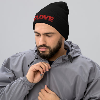 P-Love Rose 3D Puff Embroidered Cuffed Beanie image 0