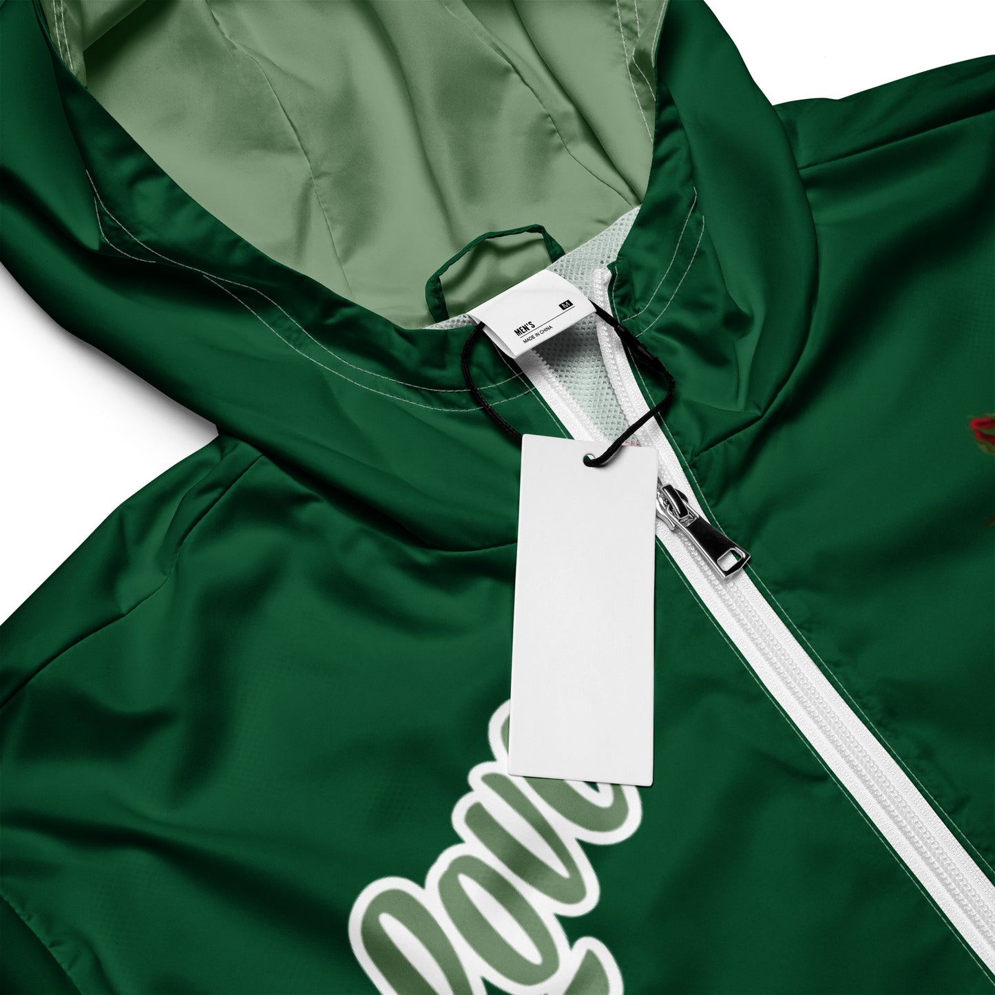 Portland Love Forest Green Logo Men’s Windbreaker image 6