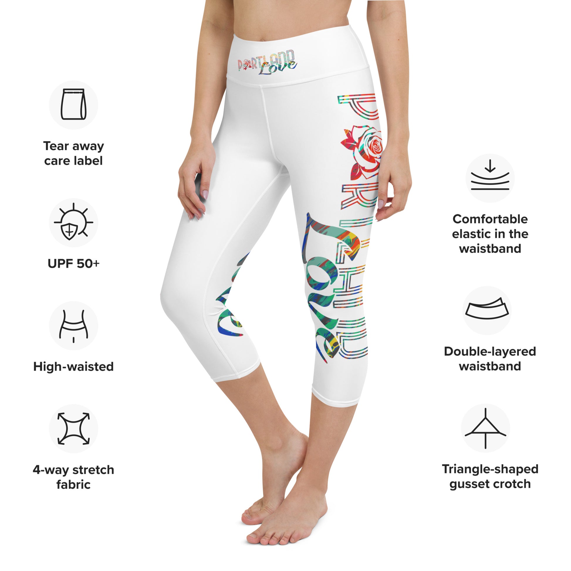 Portland Love Colorway Yoga Capri Leggings image 6