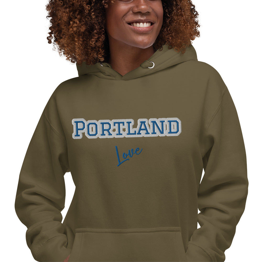 Block Style Royal/White Embroidered Unisex Hoodie image 29