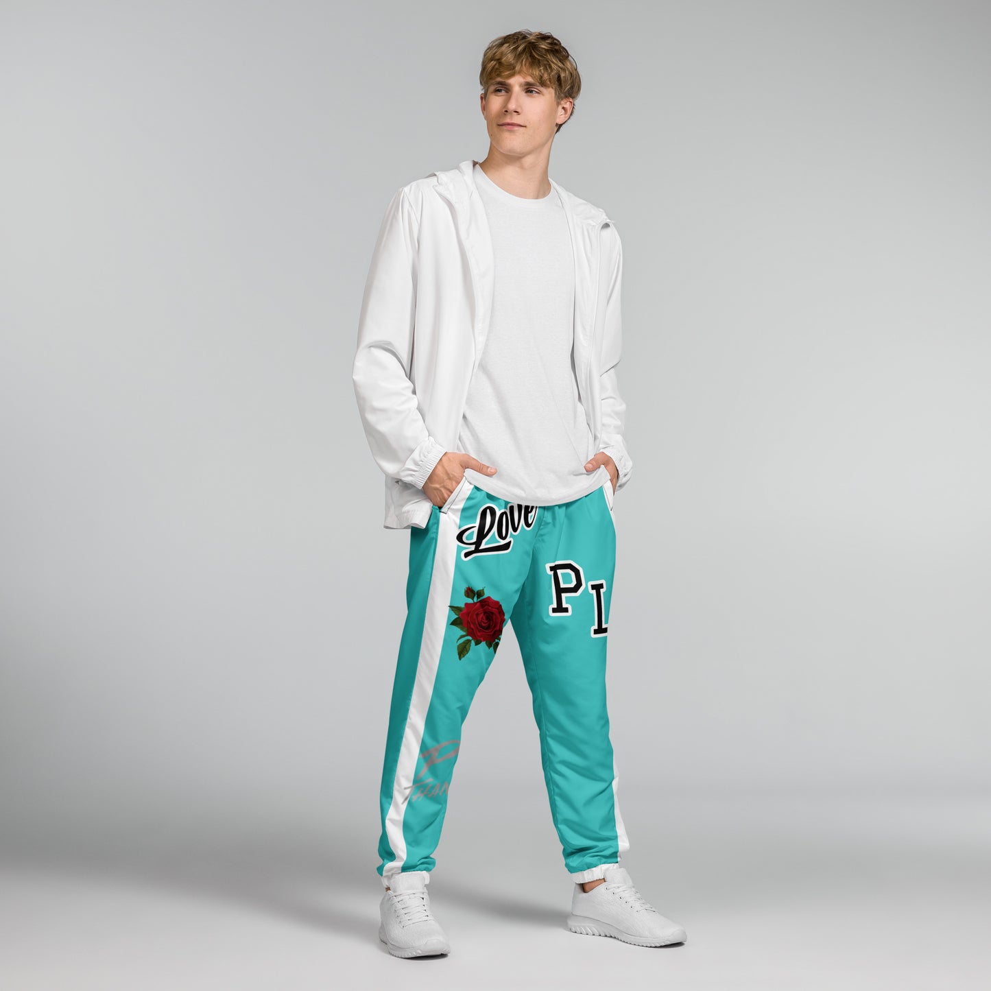 Portland Love Logos Dark Turquoise Unisex Track Pants image 9