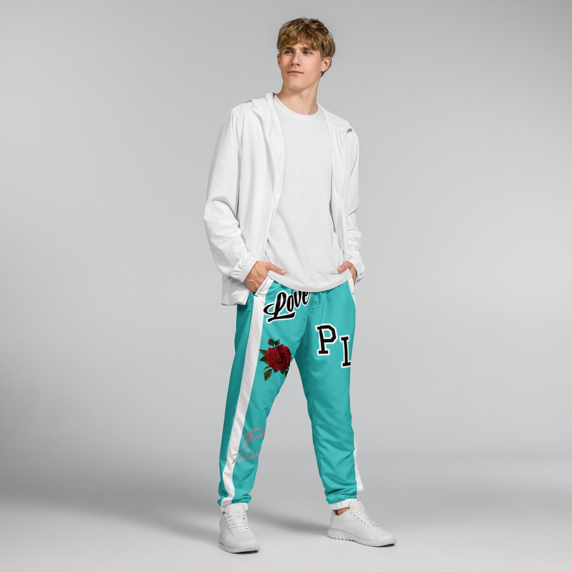 Portland Love Logos Dark Turquoise Unisex Track Pants image 9