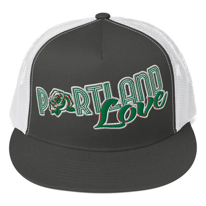 Original Portland Love Green Trucker Cap image 2