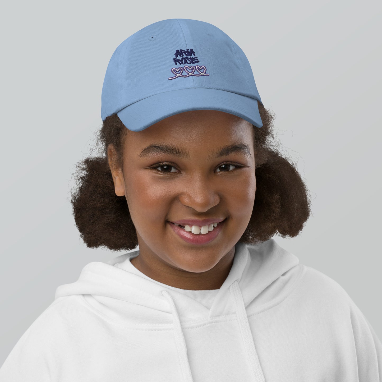 Aria Rose Purple Heart Youth Baseball Cap image 10