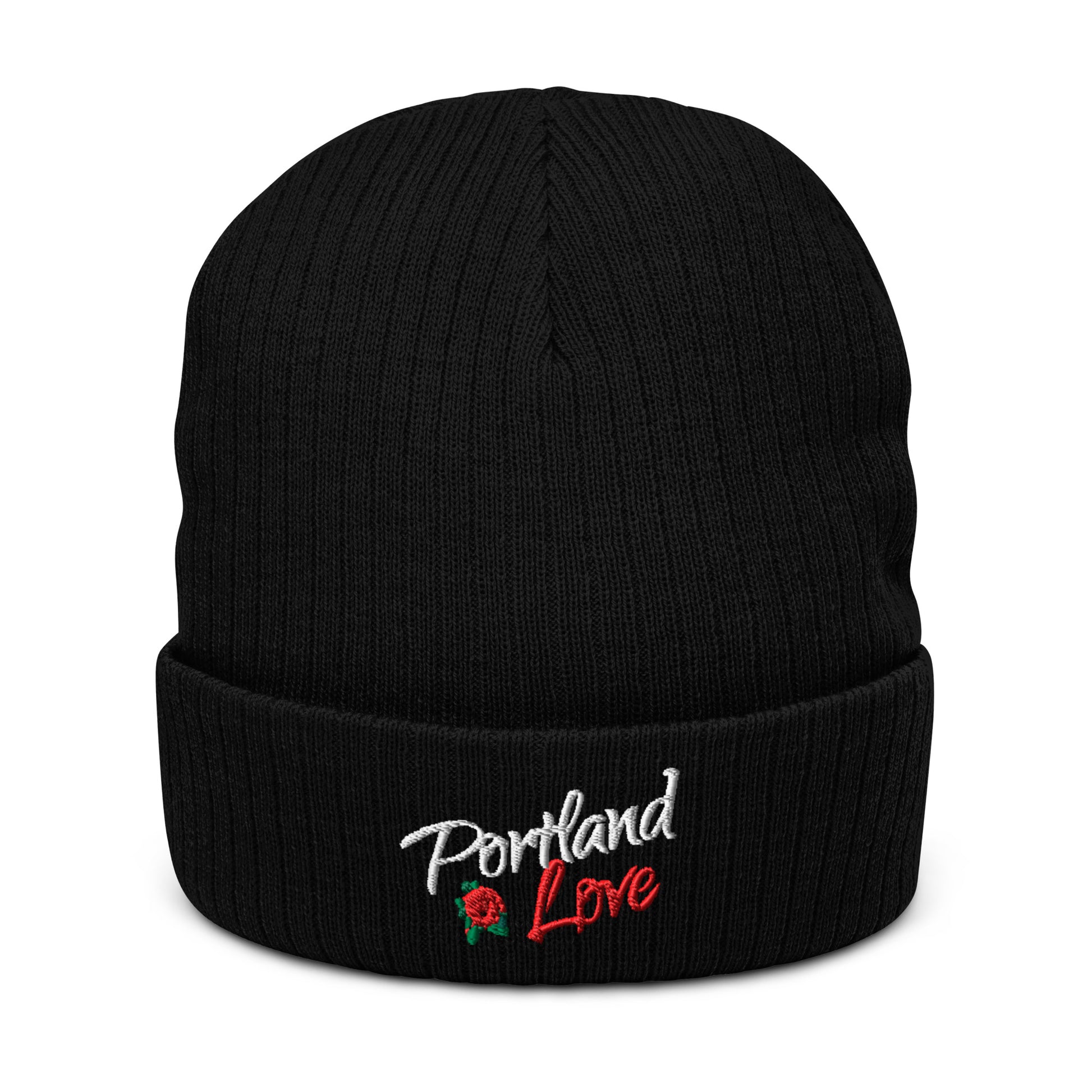 Portland Love Rose Ribbed Knit Beanie image 0