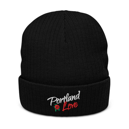 Portland Love Rose Ribbed Knit Beanie image 0