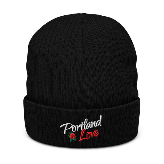 Portland Love Rose Ribbed Knit Beanie image 0