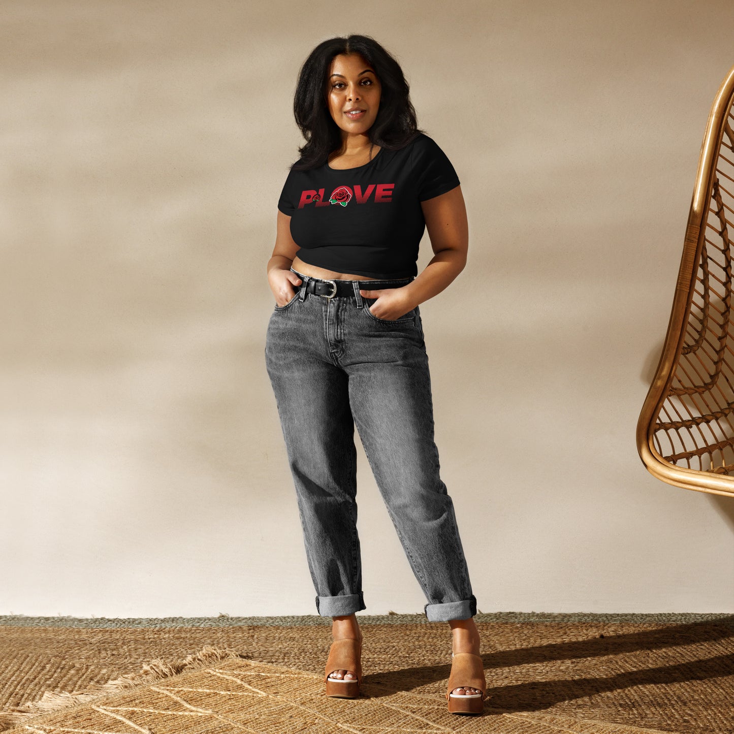 P-Love Rose Women’s Crop Tee image 1