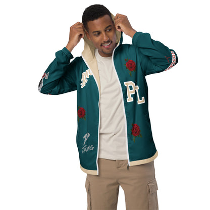 Portland Love Sherpa Blue Logo Men’s Windbreaker image 11