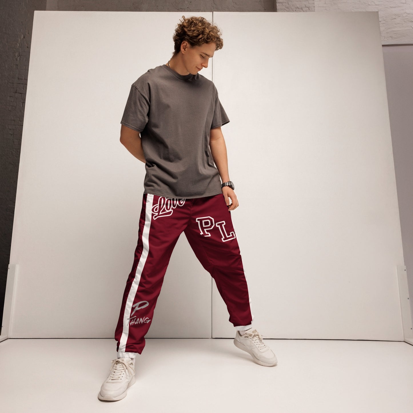 Portland Love Burgundy Logos Unisex Track Pants image 11