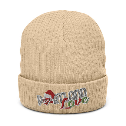 Original Portland Love Christmas Black Ribbed Knit Beanie image 10