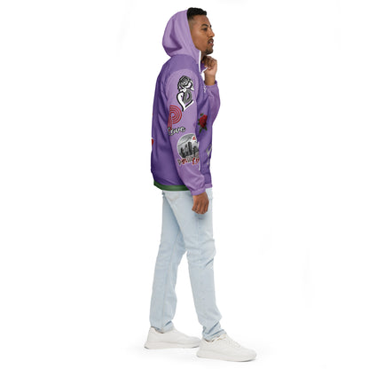 Portland Love Purple Logo Men’s Windbreaker image 14