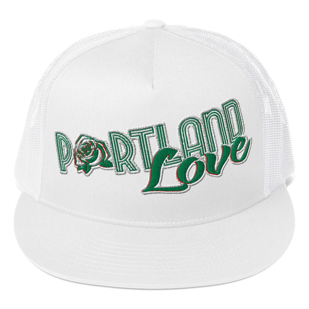 Original Portland Love Green Trucker Cap image 6