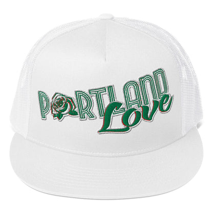 Original Portland Love Green Trucker Cap image 6