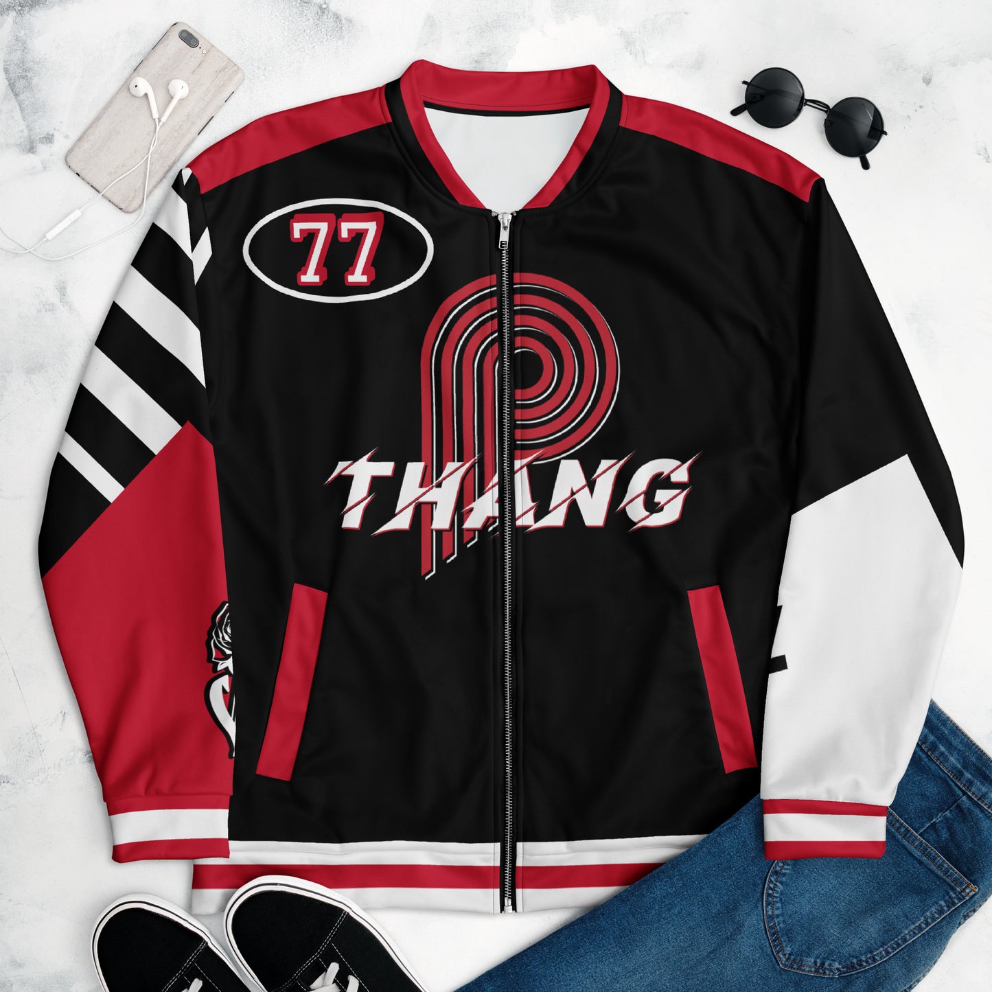 The "P" Unisex Bomber Jacket  image 6
