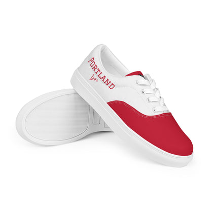 Block Style Men’s Red Lace-up Canvas Shoes image 3