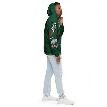 Portland Love Logo Forest Green Men’s Windbreaker image 3