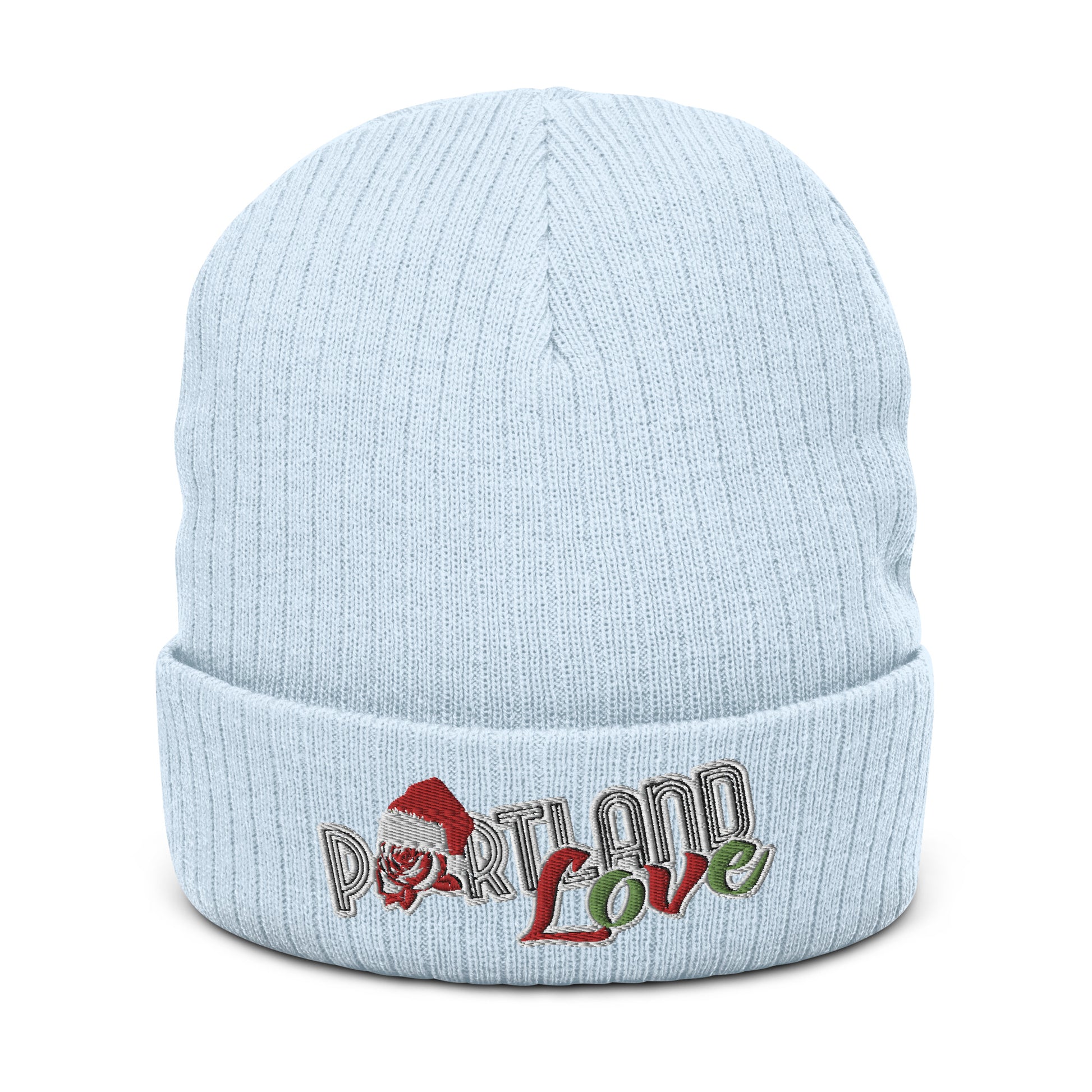 Original Portland Love Christmas Black Ribbed Knit Beanie image 11