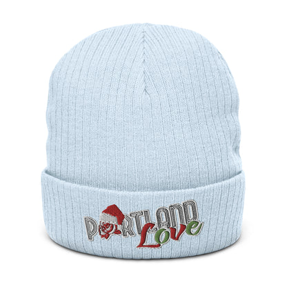 Original Portland Love Christmas Black Ribbed Knit Beanie image 11