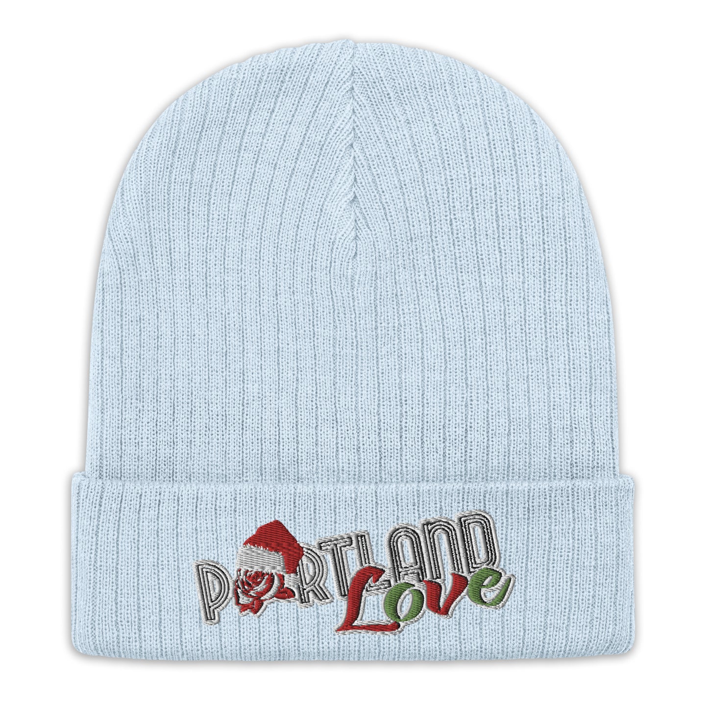 Original Portland Love Christmas Black Ribbed Knit Beanie image 6