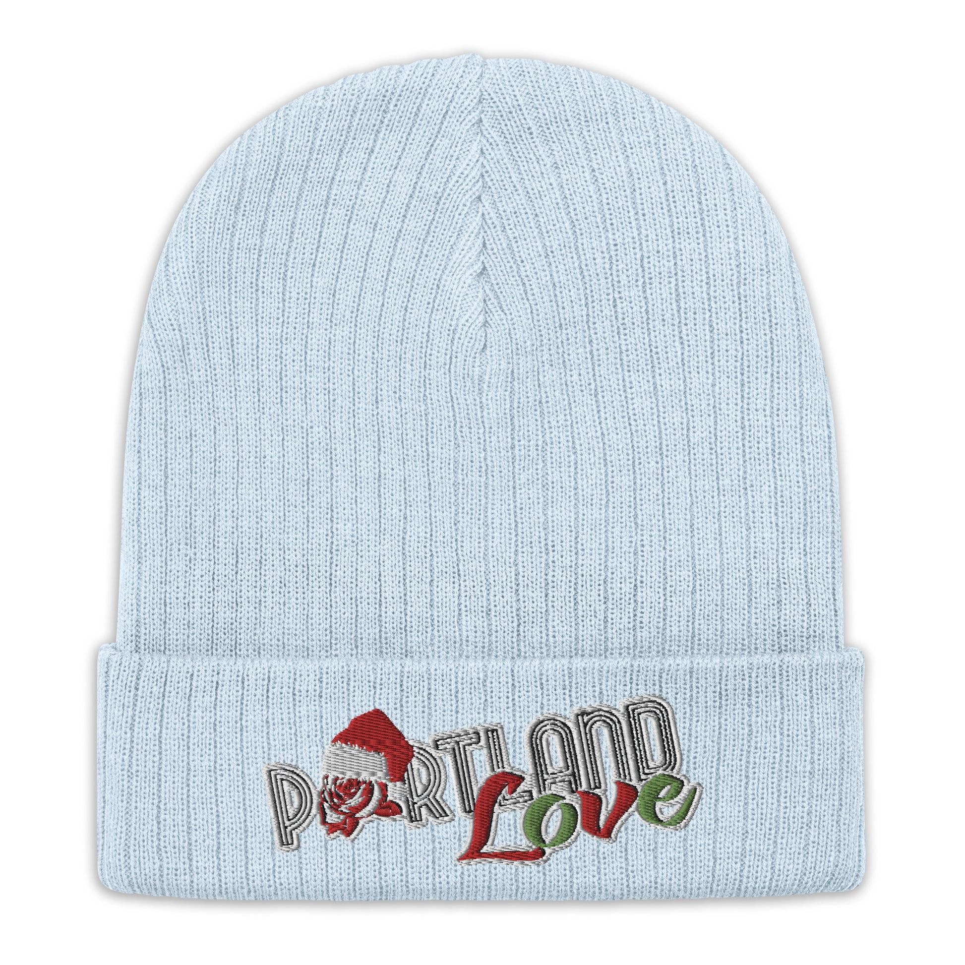 Original Portland Love Christmas Black Ribbed Knit Beanie image 6